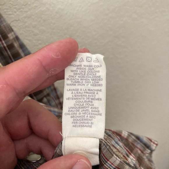 Fossil Plaid Pearl Snap Rodeo Western Cotton Vintage Fit Shirt - Picture 11 of 12